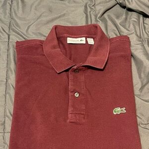 Lacoste Men's Dark Red Polo Shirt